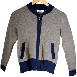 Vineyard Vines Full Zip Gray Navy Sporty Casual Sweater Jacket Size XS